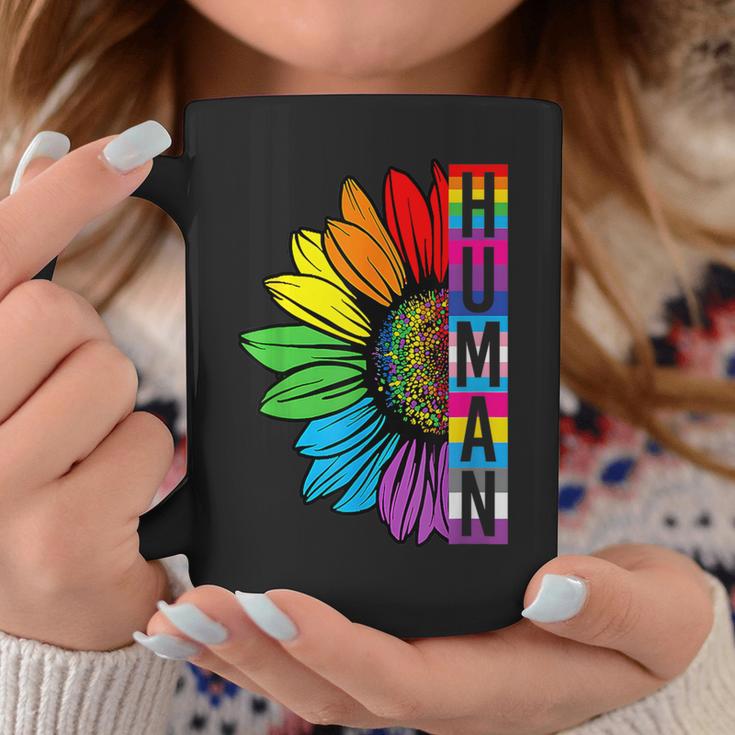 Human Sunflower Lgbt Flag Gay Pride Month Proud Lgbtq Coffee Mug Mazezy