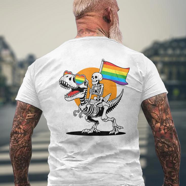 Lgbt T Rex Dinosaur Skeleton Gay Pride Men S T Shirt Back Print Mazezy