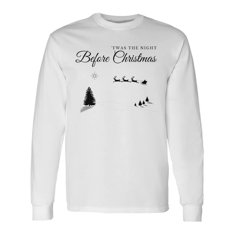 'Twas The Night Before Christmas Santa & Reindeer Long Sleeve T-Shirt