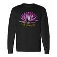 Lotusblüte Namaste Schwarzes Langarmshirts, Entspannendes Yoga-Motiv Tee Geschenkideen