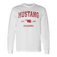 Mustang Oklahoma Ok Vintage Sports Red PrintS Langarmshirts Geschenkideen
