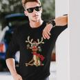 Reindeer Christmas Antlers Short Sleeve Langarmshirts Geschenke für Ihn