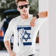 Israel Flag With Fist Stand With Israel Hebrew Israel Pride Gray Langarmshirts Geschenke für Ihn