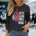 Croatia Hrvatska Flag Home Roots Fingerprint Dna Langarmshirts Geschenke für Sie