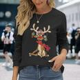 Reindeer Christmas Antlers Short Sleeve Langarmshirts Geschenke für Sie