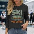 Ski Lifestyle Skiing In Winter Skier Langarmshirts Geschenke für Sie
