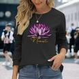 Lotusblüte Namaste Schwarzes Langarmshirts, Entspannendes Yoga-Motiv Tee Geschenke für Sie