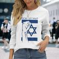 Israel Flag With Fist Stand With Israel Hebrew Israel Pride Gray Langarmshirts Geschenke für Sie