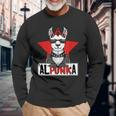Alpunka Punk Alpaca Lama Punk Rock Rocker Anarchy Langarmshirts Geschenke für alte Männer