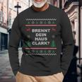 Brennt Dein Haus Clark Ugly Christmas Langarmshirts Geschenke für alte Männer