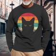 Cat Retro Vintage Cat Langarmshirts Geschenke für alte Männer