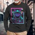 Cyberpunk Cat Kitty Punker Futuristic Cyber Punk Langarmshirts Geschenke für alte Männer