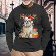 English Bulldog Christmas Dog Reindeer Langarmshirts Geschenke für alte Männer