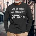 Was Ist Besser Als Eine Katze Zwei Katzen German Langarmshirts Geschenke für alte Männer