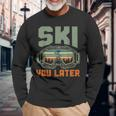 Ski Lifestyle Skiing In Winter Skier Langarmshirts Geschenke für alte Männer