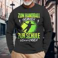 Handballgeborenes Kindershirt - Zur Schule Gezwungen, Handball-Langarmshirts Geschenke für alte Männer