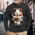 Meerschweinchen Boba Bubble Milk Tea Kawaii Cute Animal Lover Langarmshirts Geschenke für alte Männer