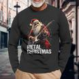 Metal Christmas Christmas Santa Guitar Langarmshirts Geschenke für alte Männer