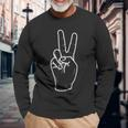 Peace Finger Symbol Langarmshirts Geschenke für alte Männer