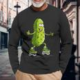 Skater Pickle Kostüm Für Inlineskating Liebhaber Langarmshirts Geschenke für alte Männer