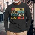 Un Deux Trois Cat French Word Game Cat Langarmshirts Geschenke für alte Männer