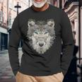 Wolf Polygon Dog Langarmshirts Geschenke für alte Männer