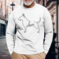 Bull Terrier Dogs Love Love Single Line Langarmshirts Geschenke für alte Männer