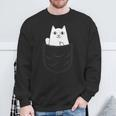 Cat Middle Finger Pocket Cat Gray Sweatshirt Geschenke für alte Männer