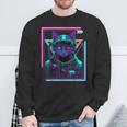 Cyberpunk Cat Kitty Punker Futuristic Cyber Punk Sweatshirt Geschenke für alte Männer