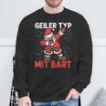 Geiler Typ Mit Beard Christmas Men's Black Sweatshirt Geschenke für alte Männer