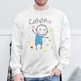 Cartoon Charakter Sweatshirt für Kinder, Calvin Design mit Sternen & Glitzer Geschenke für alte Männer