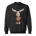 Crazy Elk I Deer Reindeer Fun Animal Motif Sweatshirt