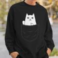 Cat Middle Finger Pocket Cat Gray Sweatshirt Geschenke für Ihn