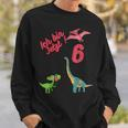 Dinosaurier Kinder Geburtstagsshirt 'Ich bin jetzt 6 Jahre alt' Sweatshirt Geschenke für Ihn