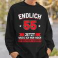 Endlich 55 Jetzt Nur Noch Erwachsen Werden Werden 55 German Sweatshirt Geschenke für Ihn