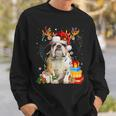 English Bulldog Christmas Dog Reindeer Sweatshirt Geschenke für Ihn