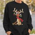 Reindeer Christmas Antlers Short Sleeve Sweatshirt Geschenke für Ihn