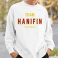 Distressed Team Hanifin Proud Family Nachname Nachname Sweatshirt Geschenke für Ihn