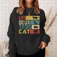 Un Deux Trois Cat French Word Game Cat Sweatshirt Geschenke für Sie
