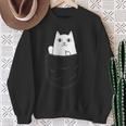 Cat Middle Finger Pocket Cat Gray Sweatshirt Geschenke für alte Frauen