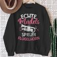 Echte Mäds Spielen Flugelhorn Horn Flugelhorn Sweatshirt Geschenke für alte Frauen