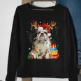 English Bulldog Christmas Dog Reindeer Sweatshirt Geschenke für alte Frauen