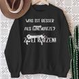 Was Ist Besser Als Eine Katze Zwei Katzen German Sweatshirt Geschenke für alte Frauen