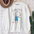 Cartoon Charakter Sweatshirt für Kinder, Calvin Design mit Sternen & Glitzer Geschenke für alte Frauen