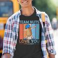Gender Reveal Team Nuts Team Boy Retro Vintage Kinder Tshirt