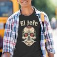 Sugar Skull For Dia De Los Muertos El Jefe Kinder Tshirt