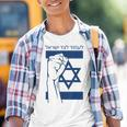 Israel Flag With Fist Stand With Israel Hebrew Israel Pride Gray Kinder Tshirt