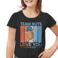 Gender Reveal Team Nuts Team Boy Retro Vintage Kinder Tshirt