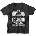 Ich Bin Soldatin Warum Weil Ichs Kann Berufen Soldatin Soldier Kinder Tshirt