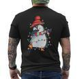 Lustiger Pinguin Weihnachten Dabbing Black T-Shirt mit Rückendruck